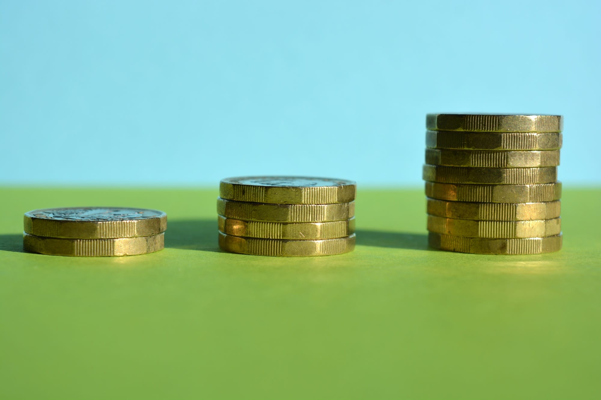 Finance, concept of increasing wealth or debt